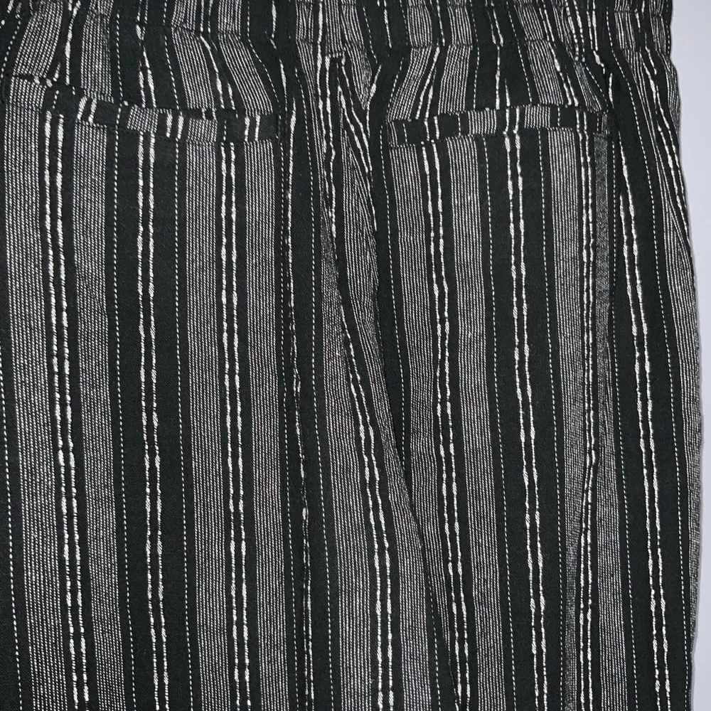 Briggs Black~White Stripe Linen Blend PullOn Elastic Waist Wide Leg Pants XL NWT - Image 8