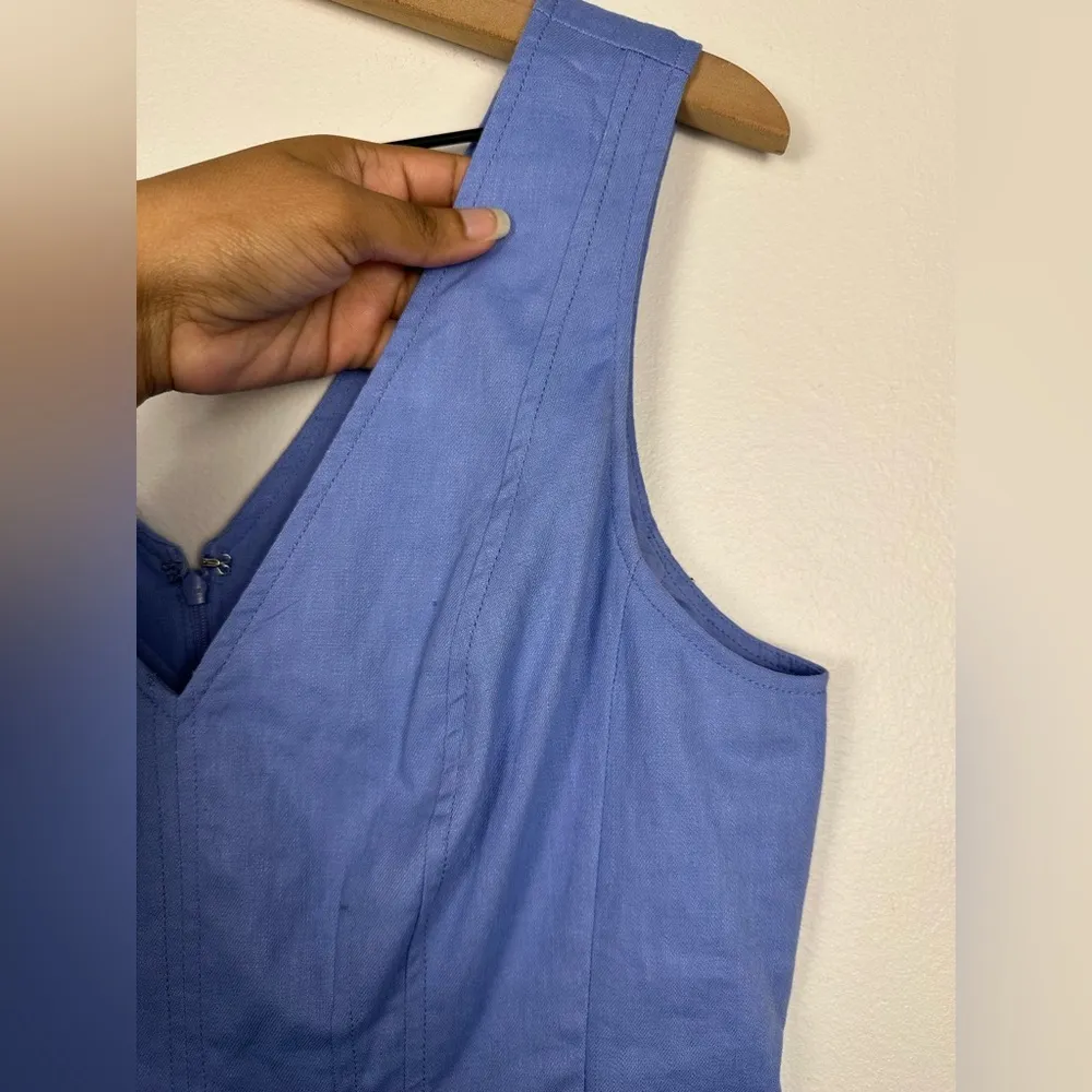 Banana Republic Linen Blend V Neck Lightweight Midi Dress Women’s Sz 4 - Image 2