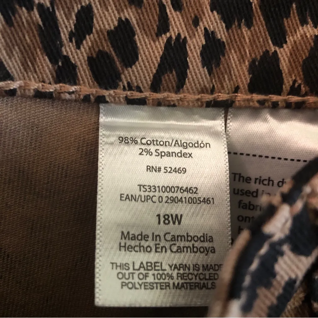 TERRA & SKY Womens Straight Leg Jean Size 18W Animal Print High Rise New - Image 8