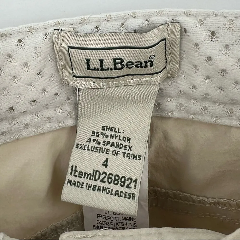 L.L. Bean nylon shorts women's size 4 comfort waistband trail outdoor hiking tan - Image 7
