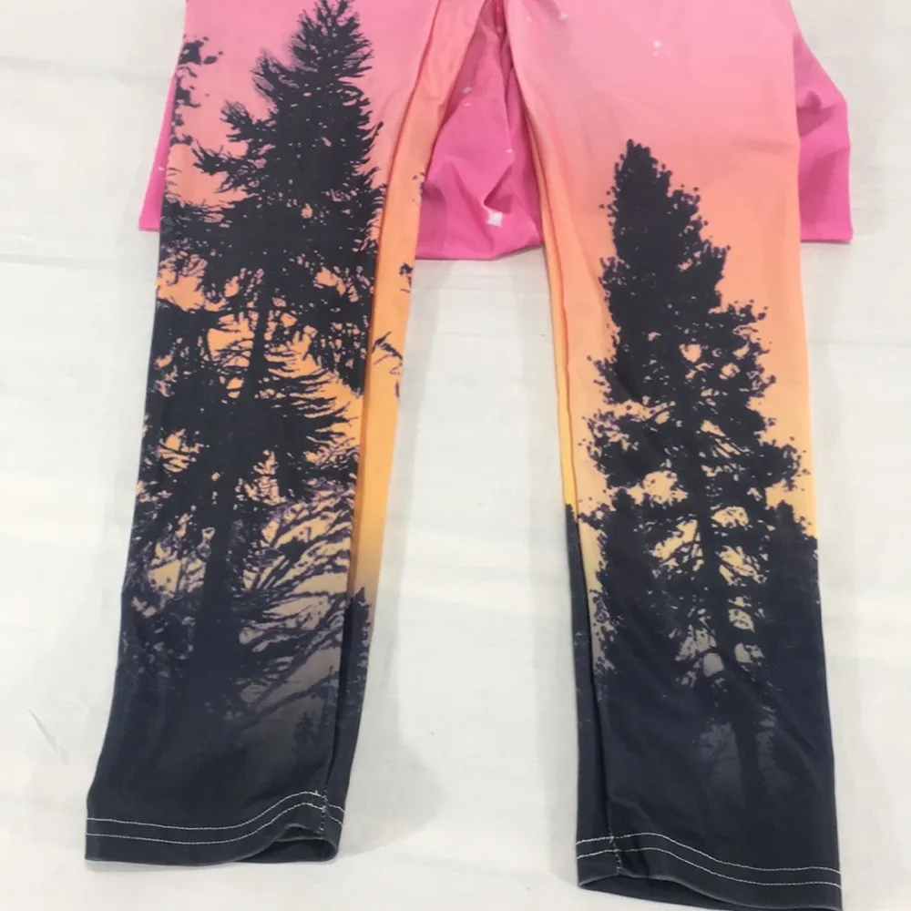 Star and Tree Leggings, Pink, Small - Image 4