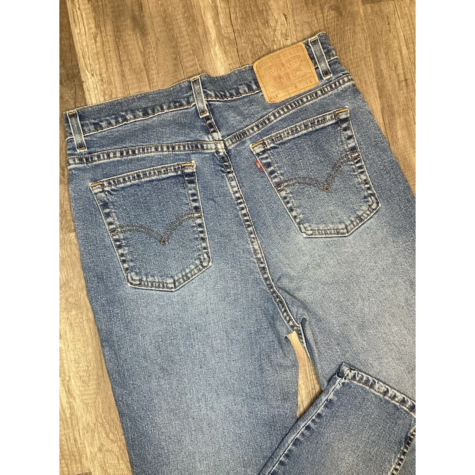 Levis 512 Vintage (2000) Jeans 14L MIS 32x34 Slim Fit Tapered Made In USA Y2K - Image 3