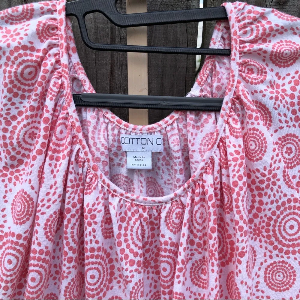 Sunburst Print Pink Top Blouse M - Image 2