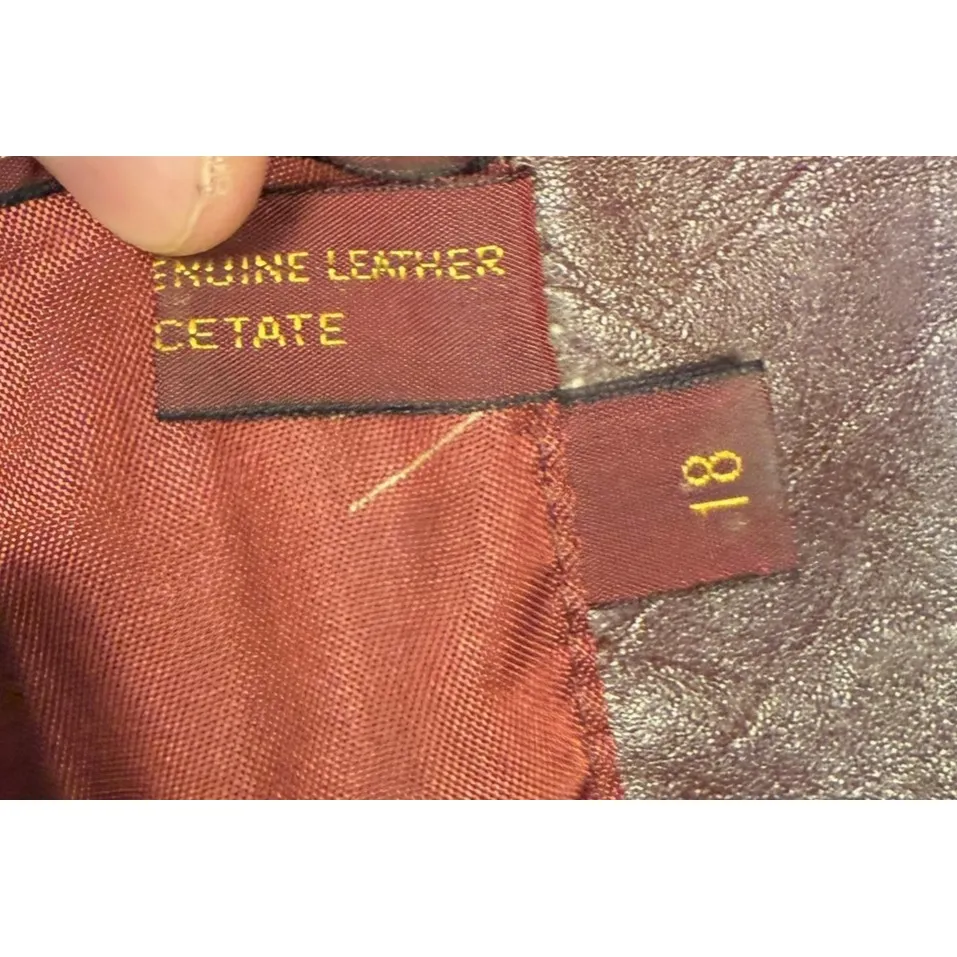 Vintage Etienne Aigner Leather Blazer Jacket Womens 18 Oxblood Business Casual - Image 6