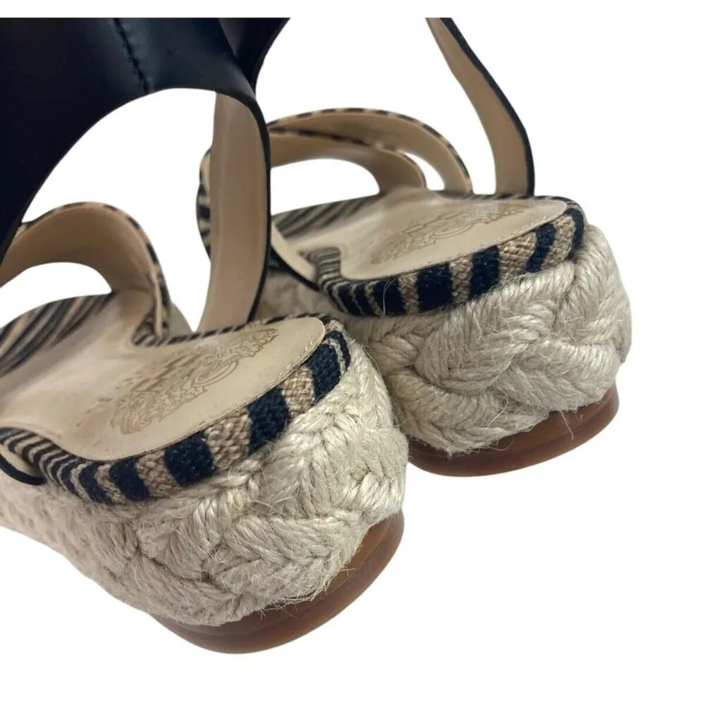 *Vince Camuto Delindan Espadrille Sandal Womens Size 8 Black Zebra Ankle Strap - Image 10