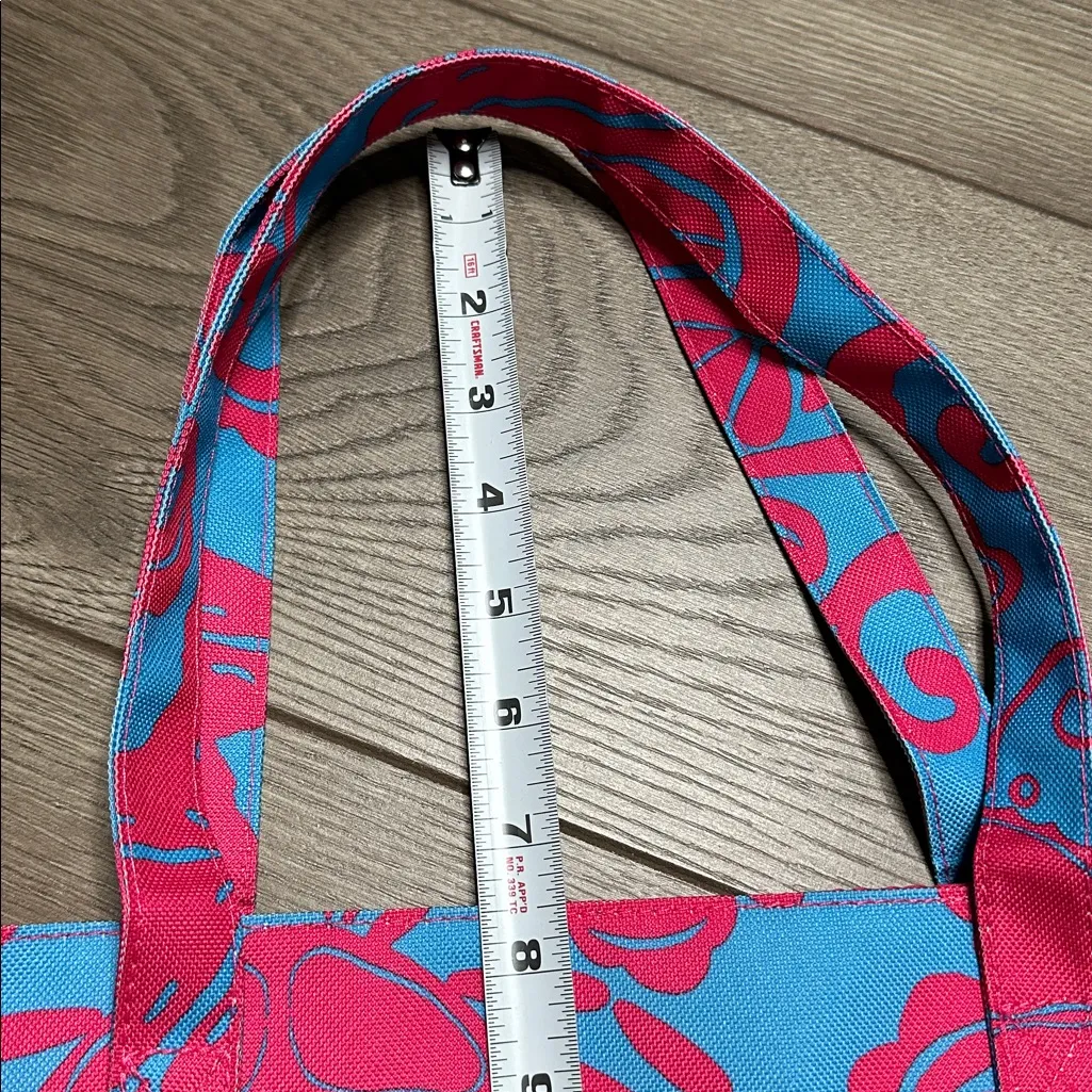 Lilly Pulitzer For‎ Estee Lauder Tote Bag Blue Red - Image 11