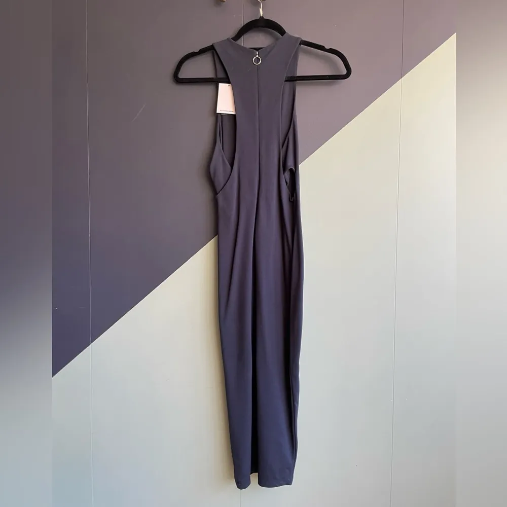 NWT T Navy Blue Jersey Racerback Midi Cocktail Dress, Sz Small - Image 7
