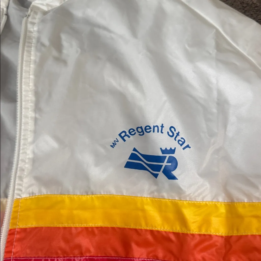 Sherry Water Repellent Windbreaker Full Zip Jacket SIZE XL White - Image 2