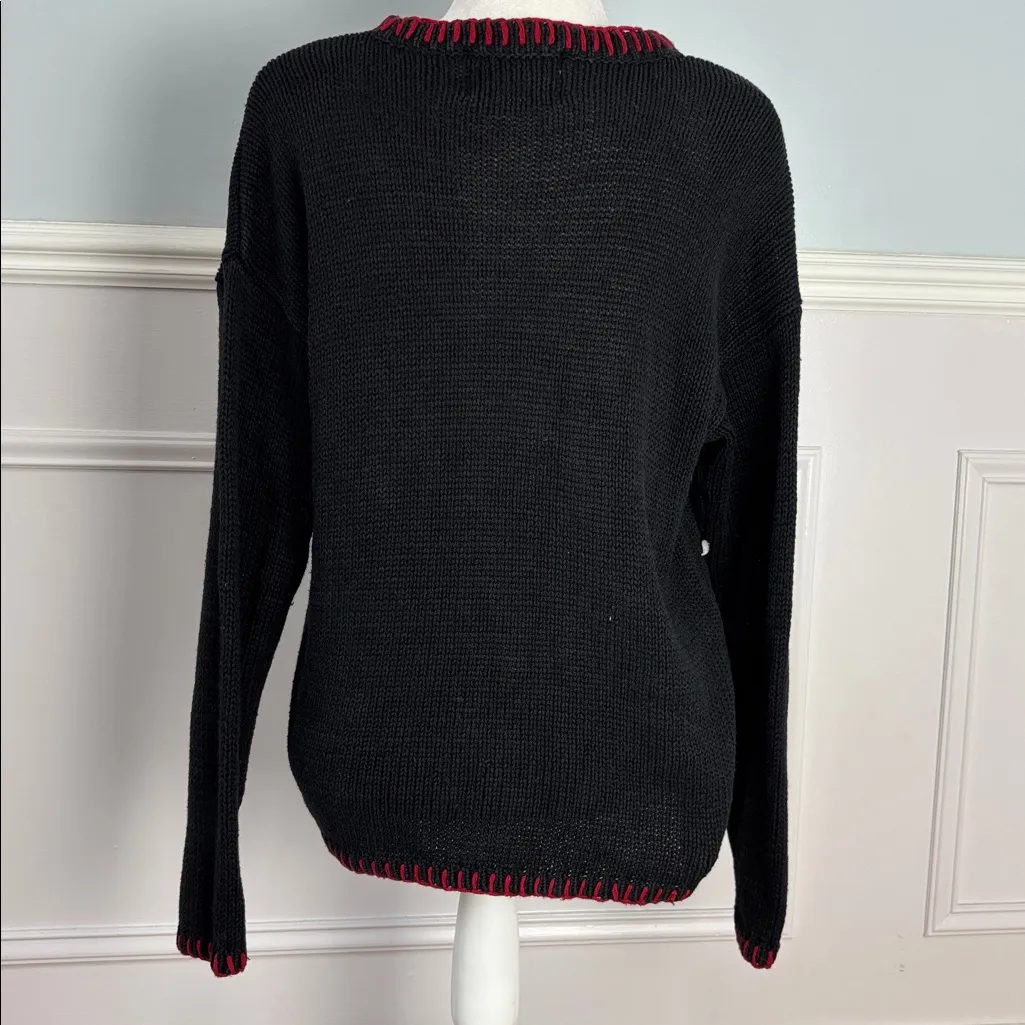 VINTAGE TIARA International Christmas Sweater Size Small Whipstitch Embroidered - Image 10