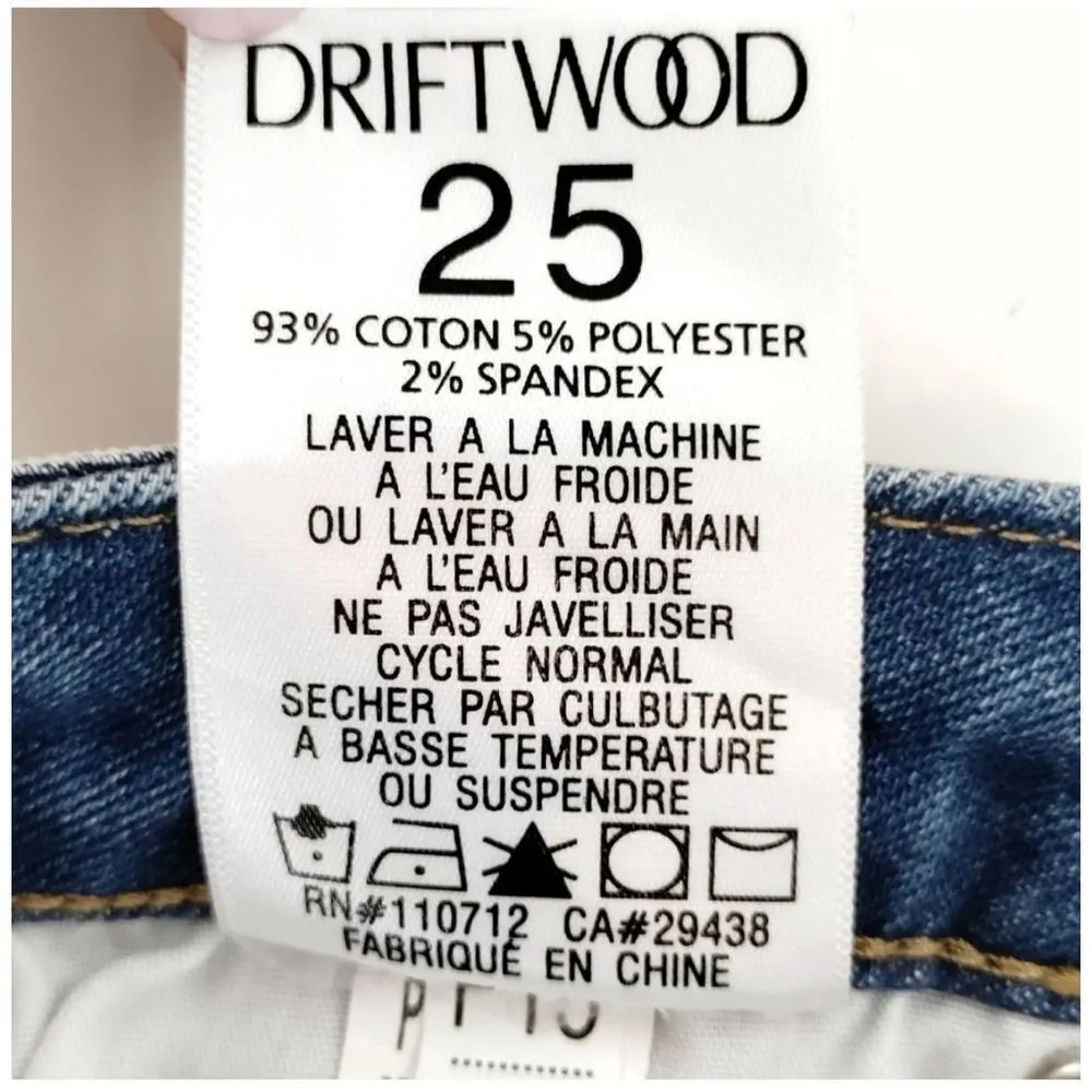 Driftwood  JACKIE HIGH RISE FLORAL EMBROIDERED TRIM JEANS SIZE 25 - Image 9