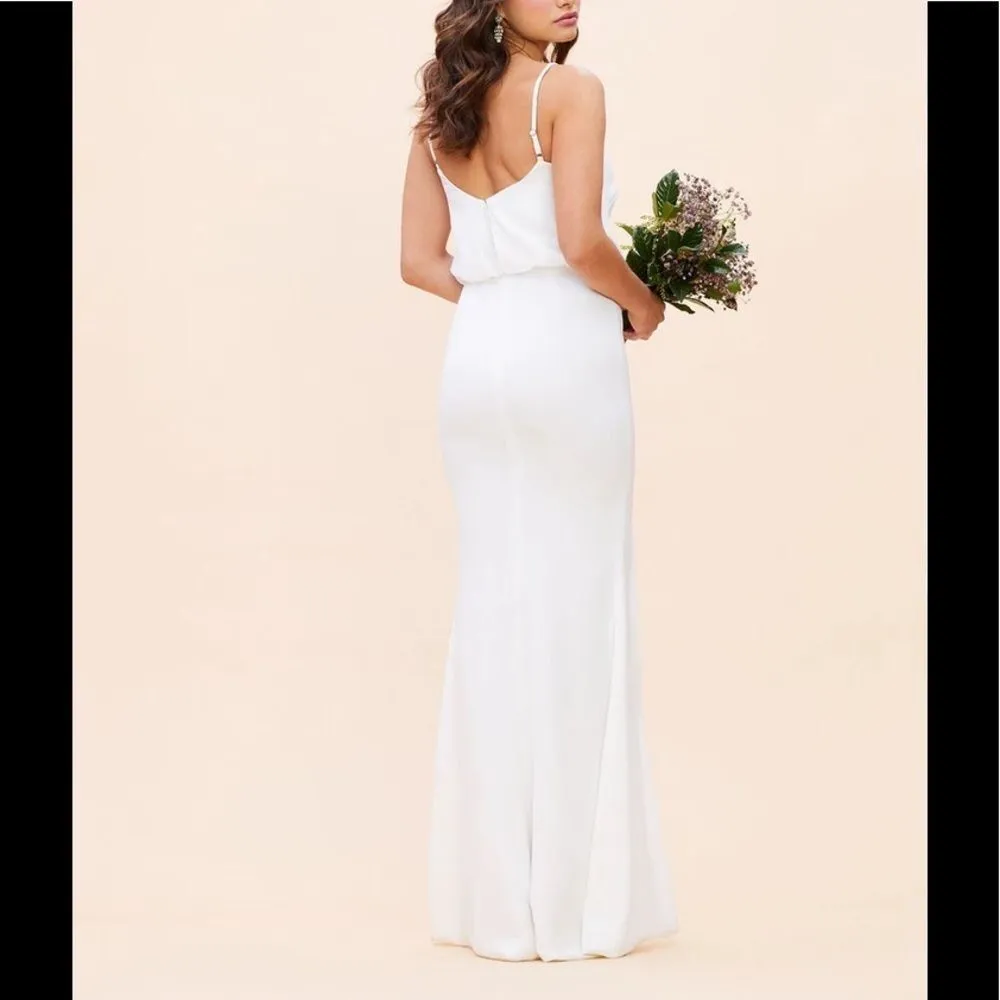 Dress the population Gracelyn off white blouson gown - Image 4