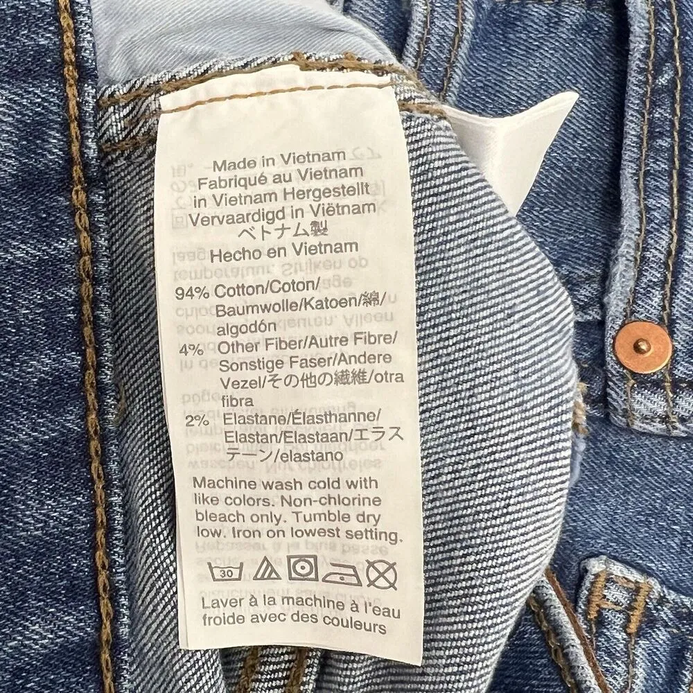 Madewell 10" High Rise Skinny Crop Jeans Button Fly Raw Hem Med Wash Women’s 25 - Image 8