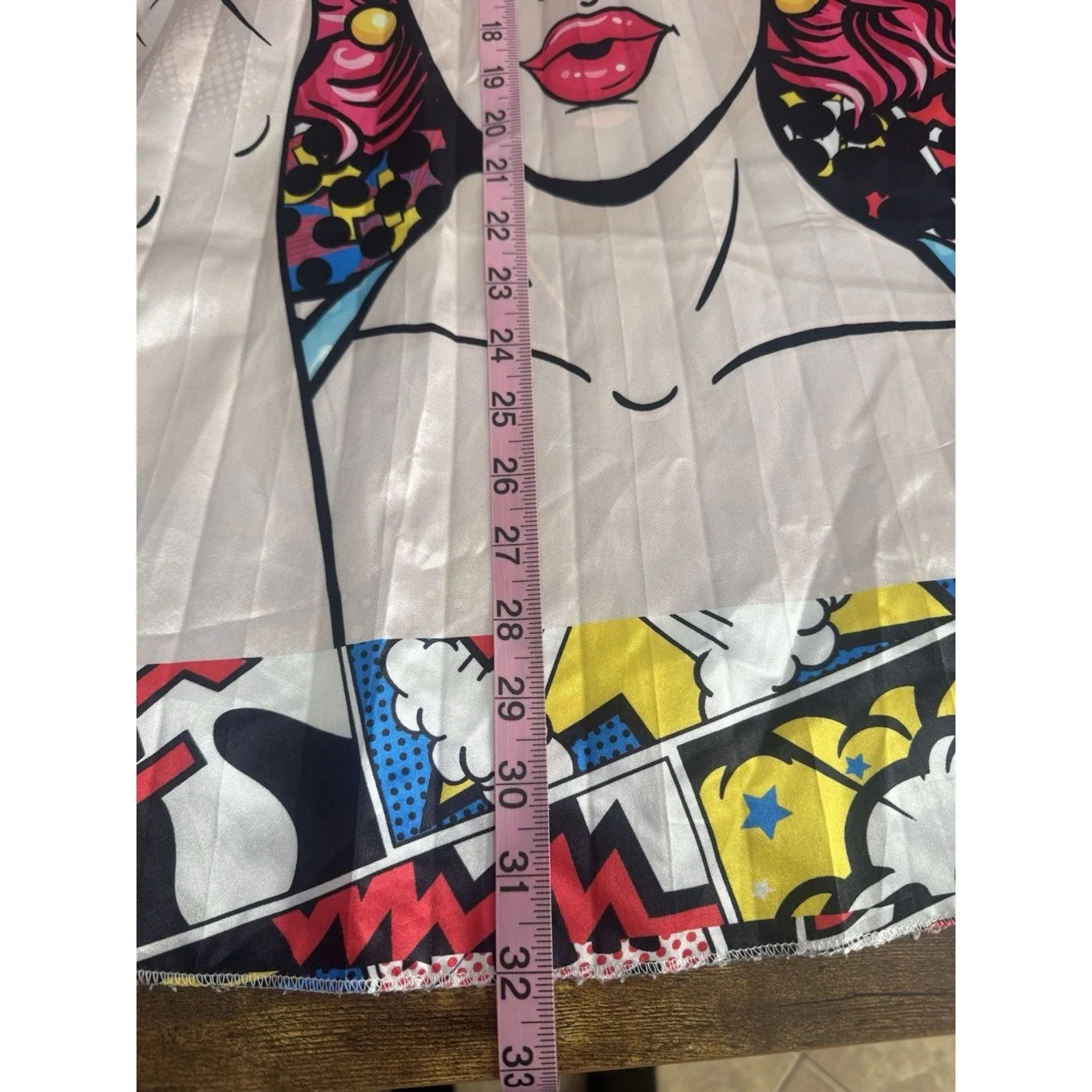 Shein Women’s Skirt Sz Medium Pop Art Grunge Retro Comic High Waist Cartoon - Image 14