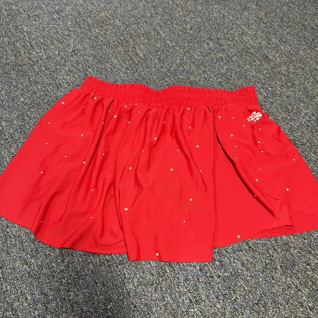 FAME Cheer Red Women's Butterfly Shorts with Sequin Detail Adult M Practice Wear Size M - Image 2