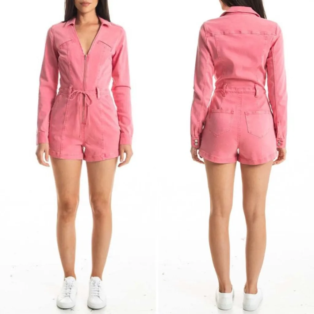 Paige NWT  Pink Long Sleeve Romper - Image 2
