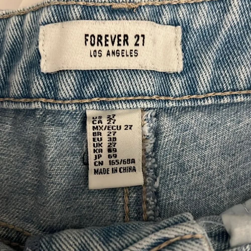 Forever 21 Blue Jean Shorts with Smiley Face Design - Image 3