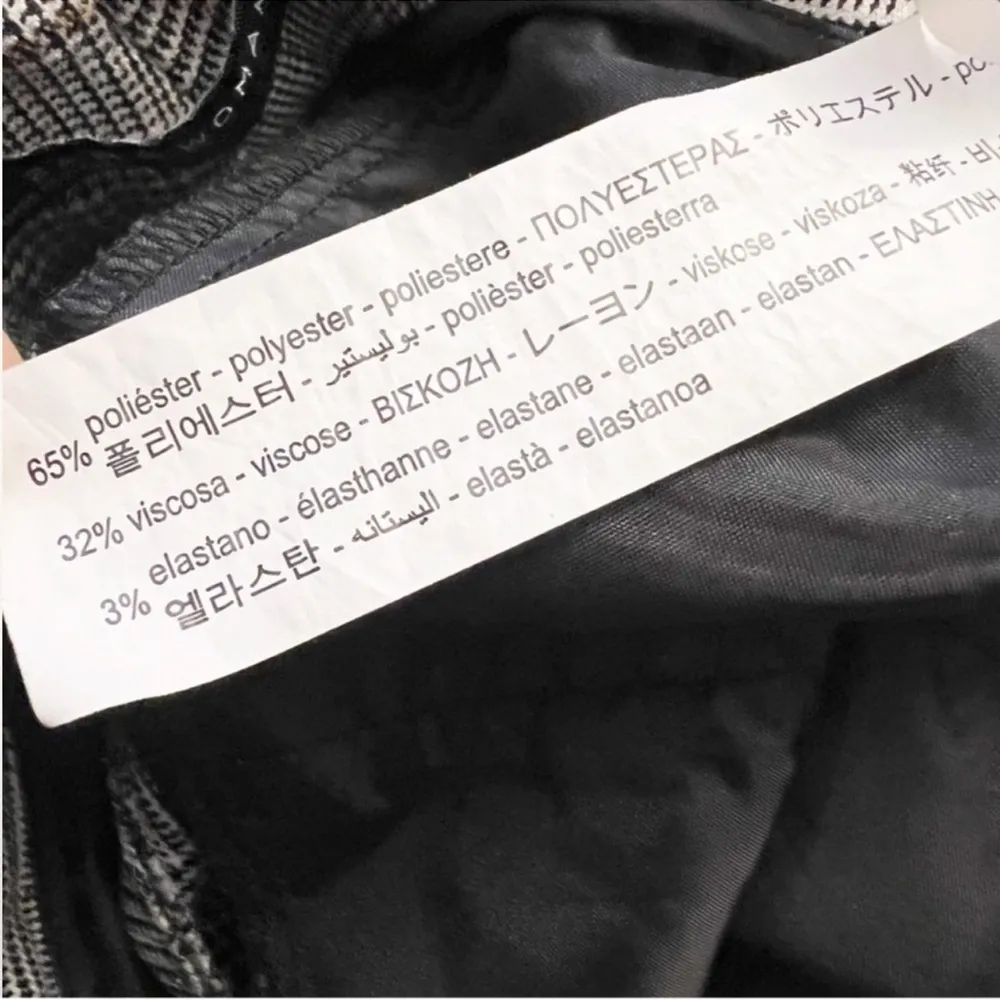 Zara Woman Plaid Dress Pants Cuffed Hem Size 4 Gray Faux Pockets Cropped Fit - Image 9