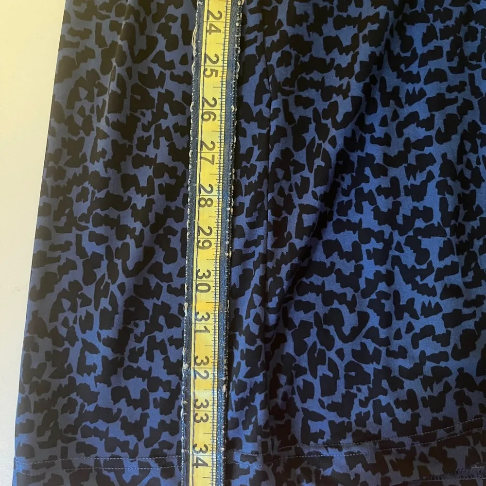 Banana Republic Pleated Blue Leopard Animal Print Dress XS (2) - Image 9