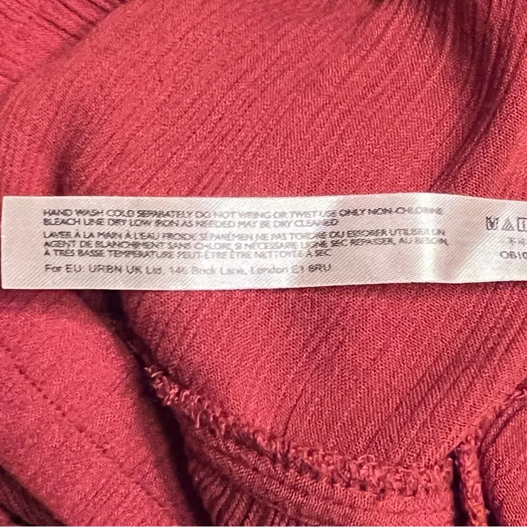 Free People Selfie Worthy Tiered Legs‎ H-Style Back Straps Rust Jumpsuit Size XS - Image 12