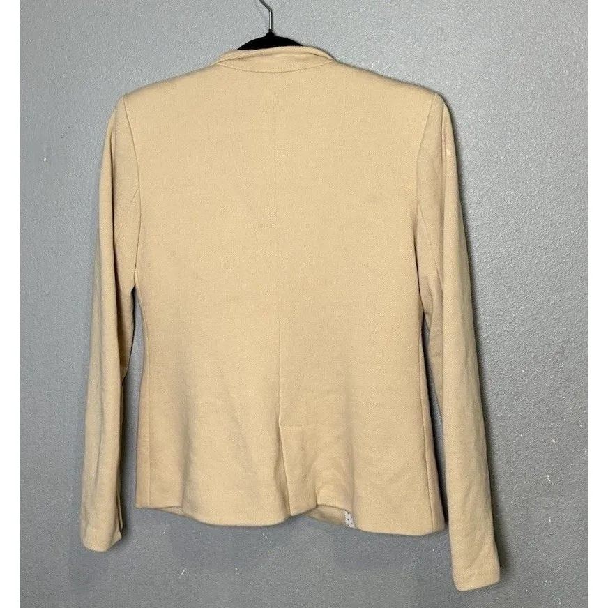 Gibson Look Notch Collar Cotton Blend Blazer Heather beige Single Button XS Work - Image 7