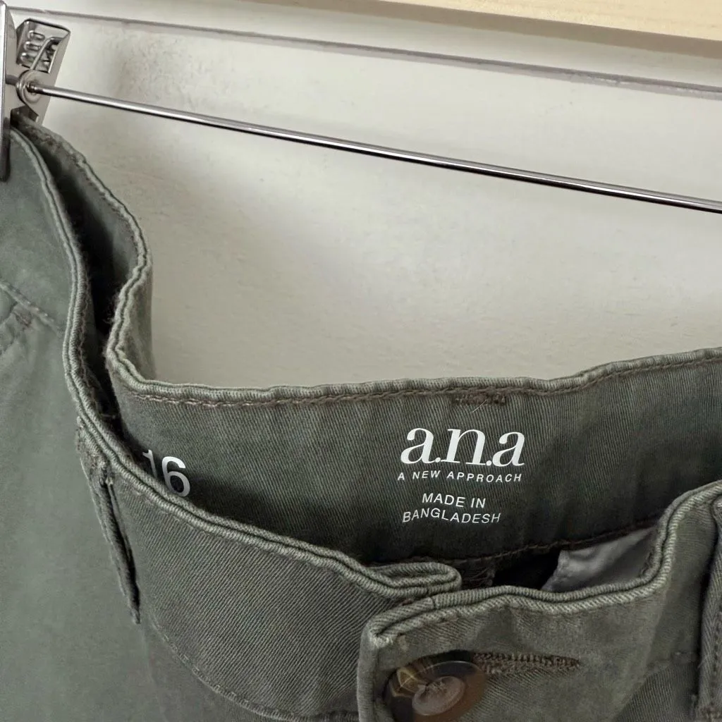 ANA Women’s 16 Green Wide Leg Crop Chino Pants New Career Office Core - Image 4