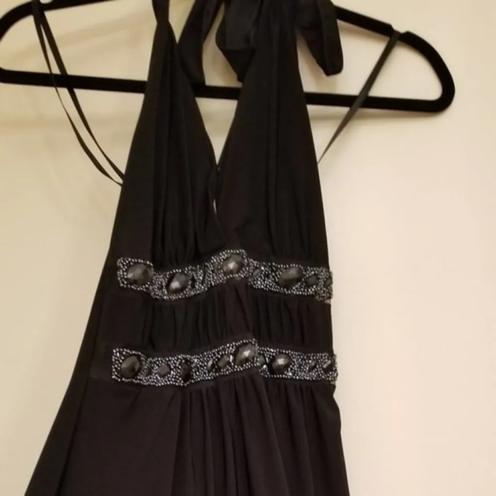 Entry‎ Sexy black beaded plunging neckline dress​ - Image 15