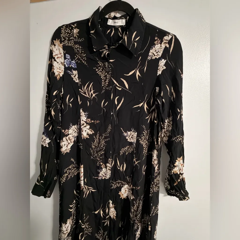 Mango Elegant Black Floral Maxi Dress - Image 5