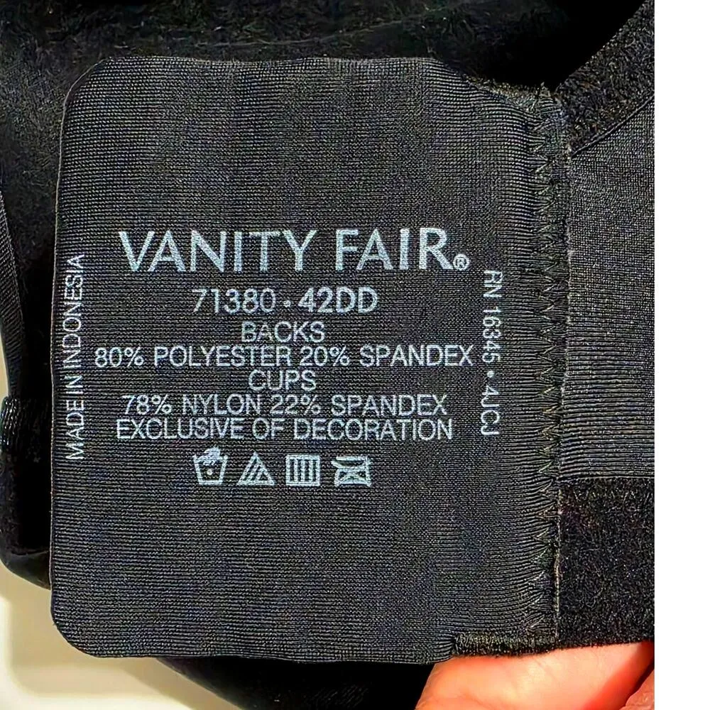 Vanity Fair Full Figure Beauty Back Smoother Wireless Bra Midnight Black 42DD - Image 4