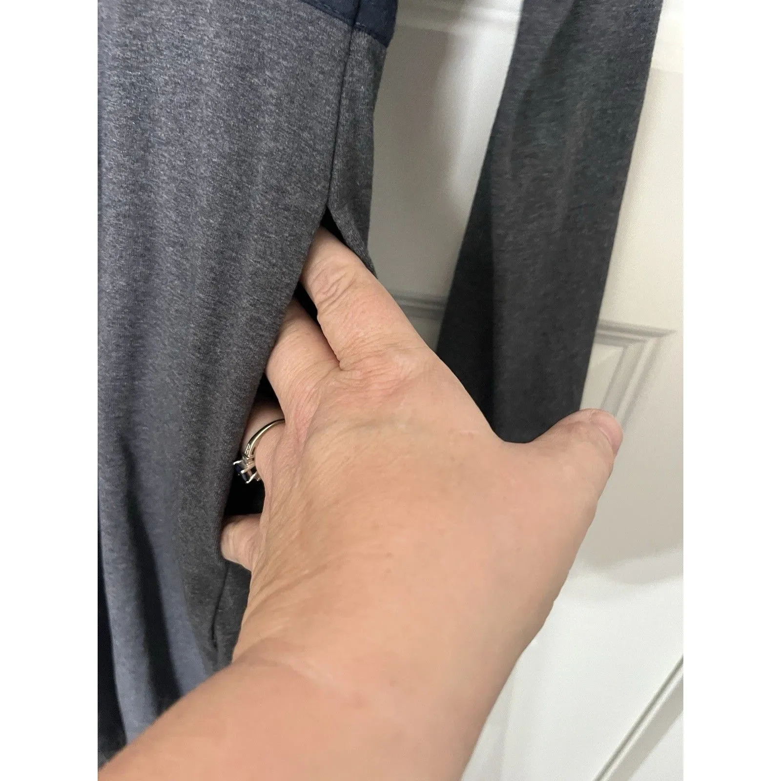 Eshakti Knit Dress Size 8 Gray Blue Fit & Flare Work Casual Basic - Image 5