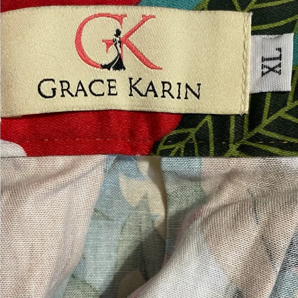 Red and Green A-Line Pleated Skirt - Image 6