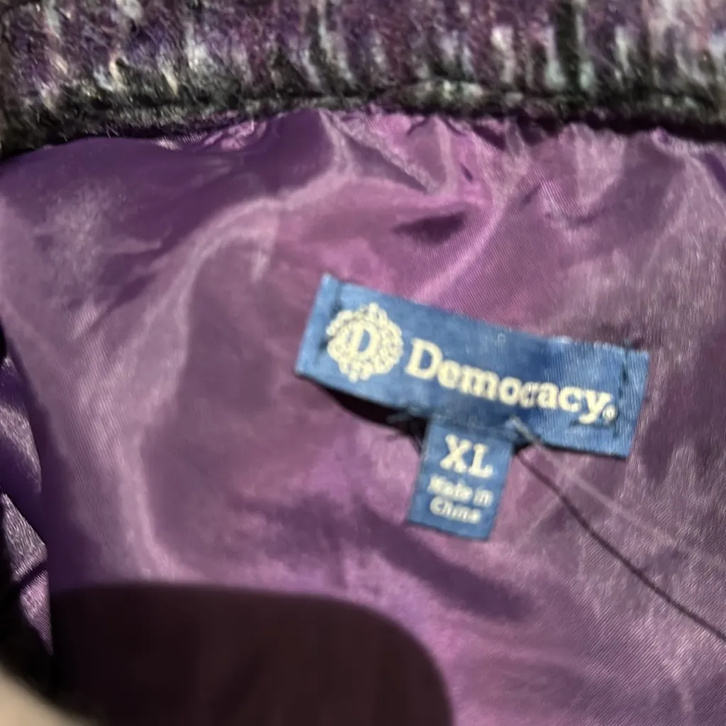 Democracy NWT  Long Blouson Sleeve Zip Front Collared Patch Pocket Jacket - Image 10