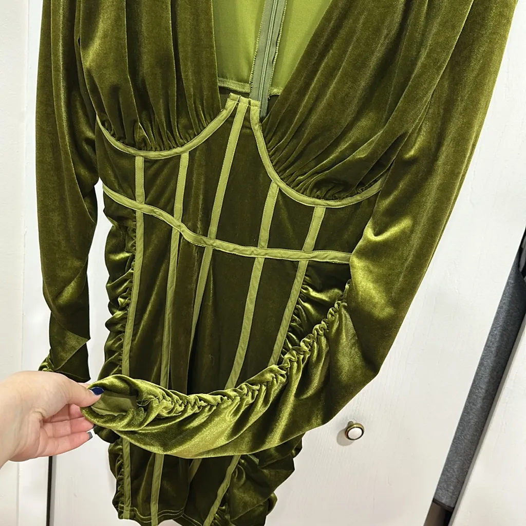 PLT corset style velvet dress - Image 3