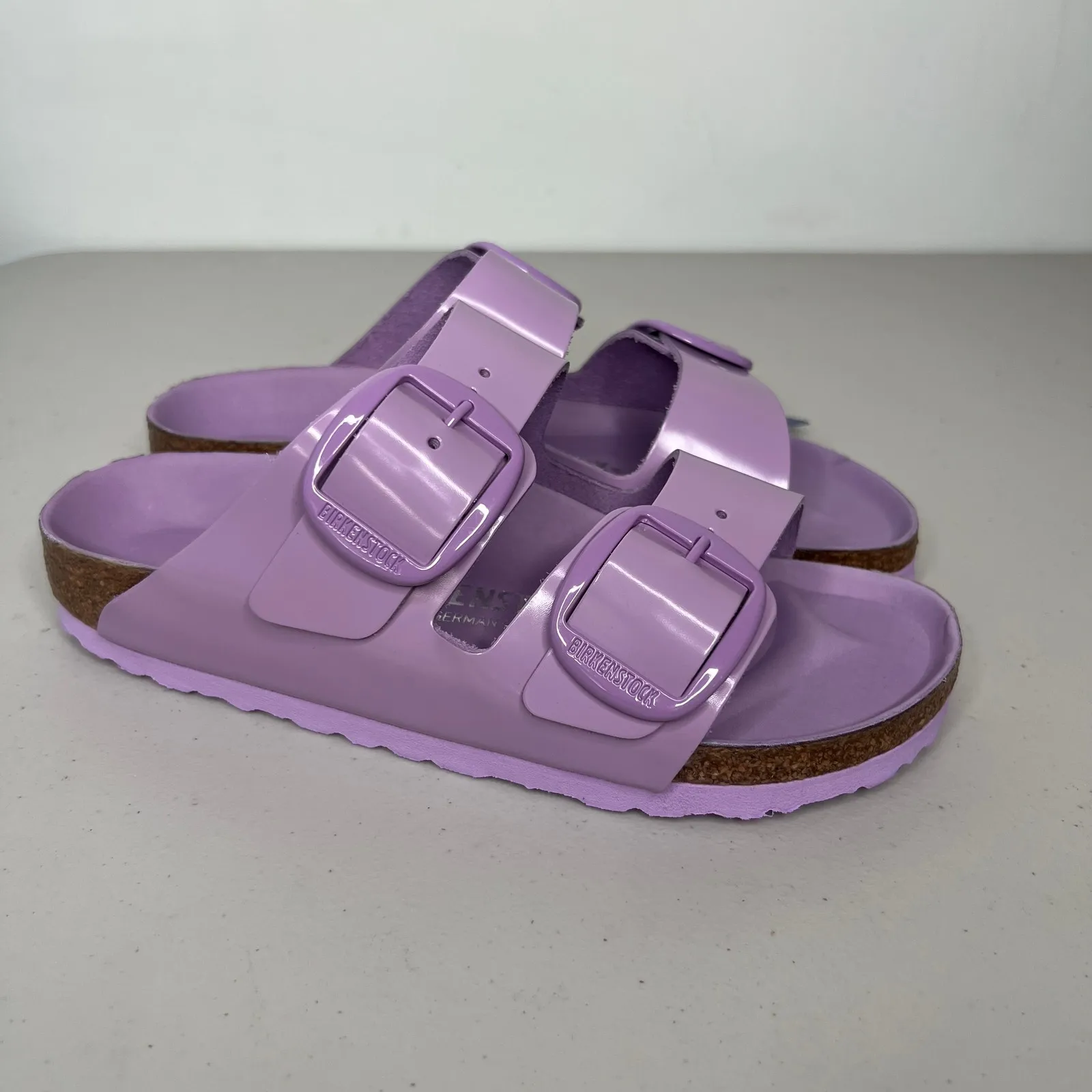 Birkenstock Purple Lavender Big Buckle Arizona High Shine Leather Sandal 37 - Image 7