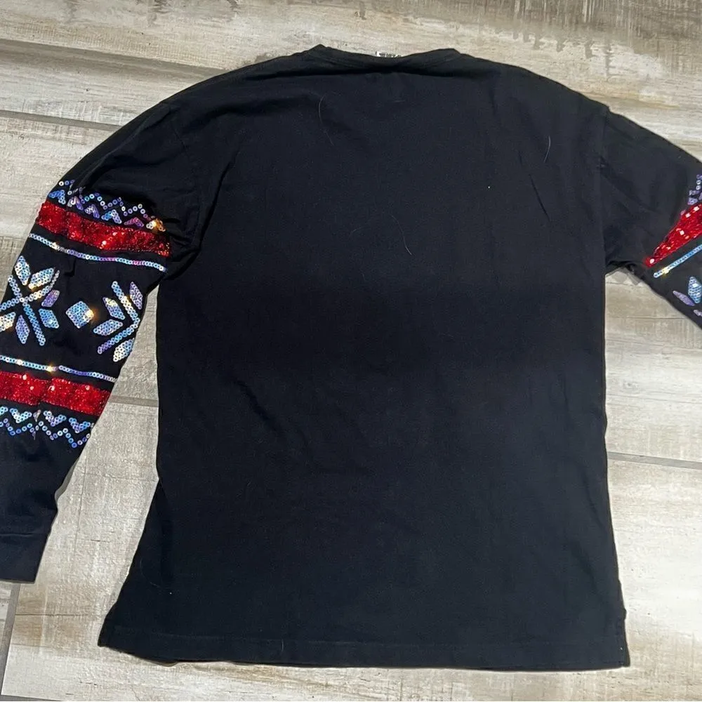 Victoria’s Secret Pink Holiday Fair Isle Sequin Long Sleeve Women’s Small - Image 2