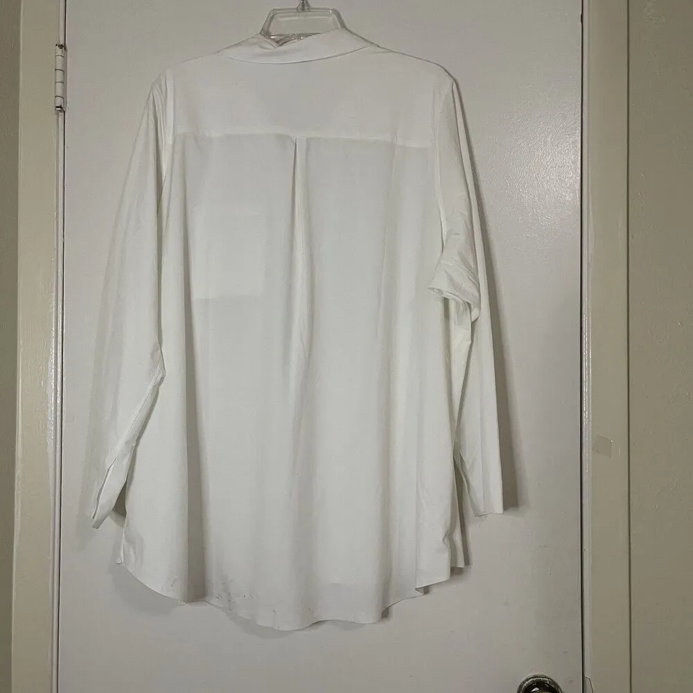 ATHLETA White outdoor button down long sleeve collar top 2X - Image 7