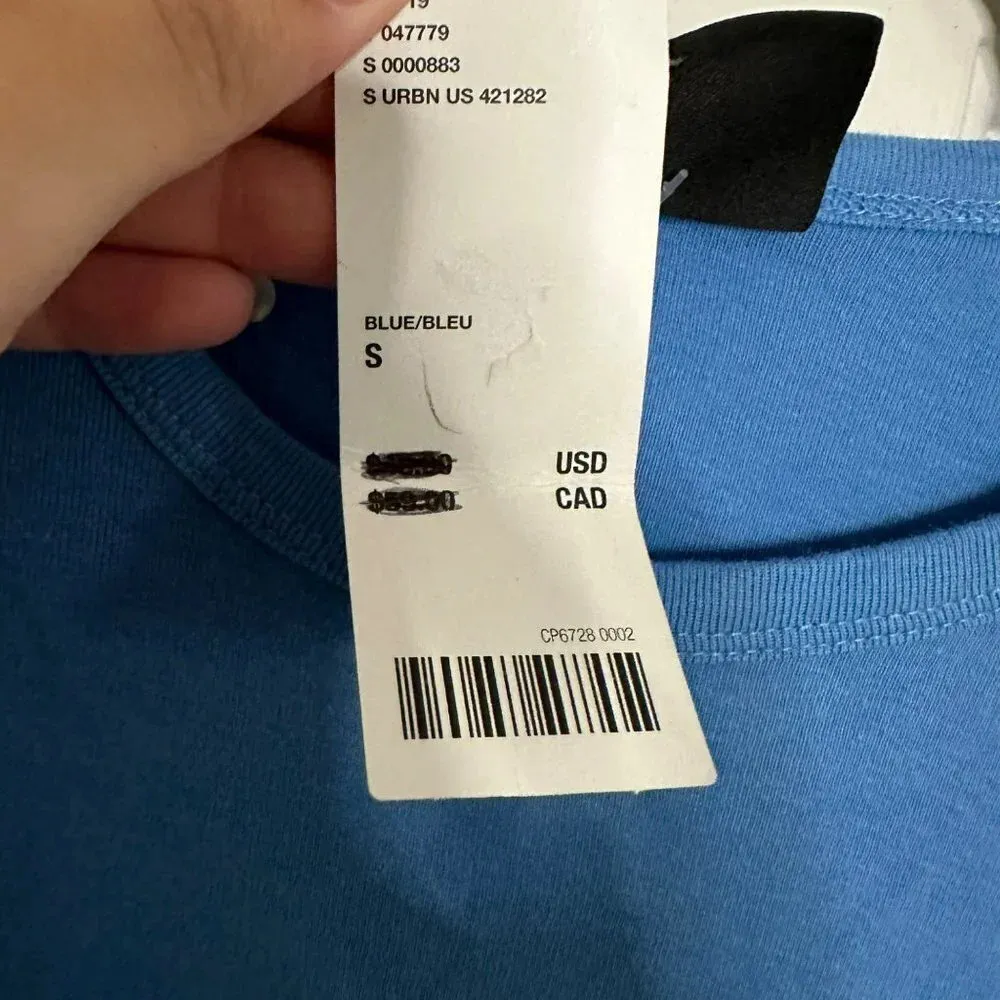 Urban Outfitters Anti-You Long Sleeve Baby Tee Blue Size Small Top NEW - Image 6