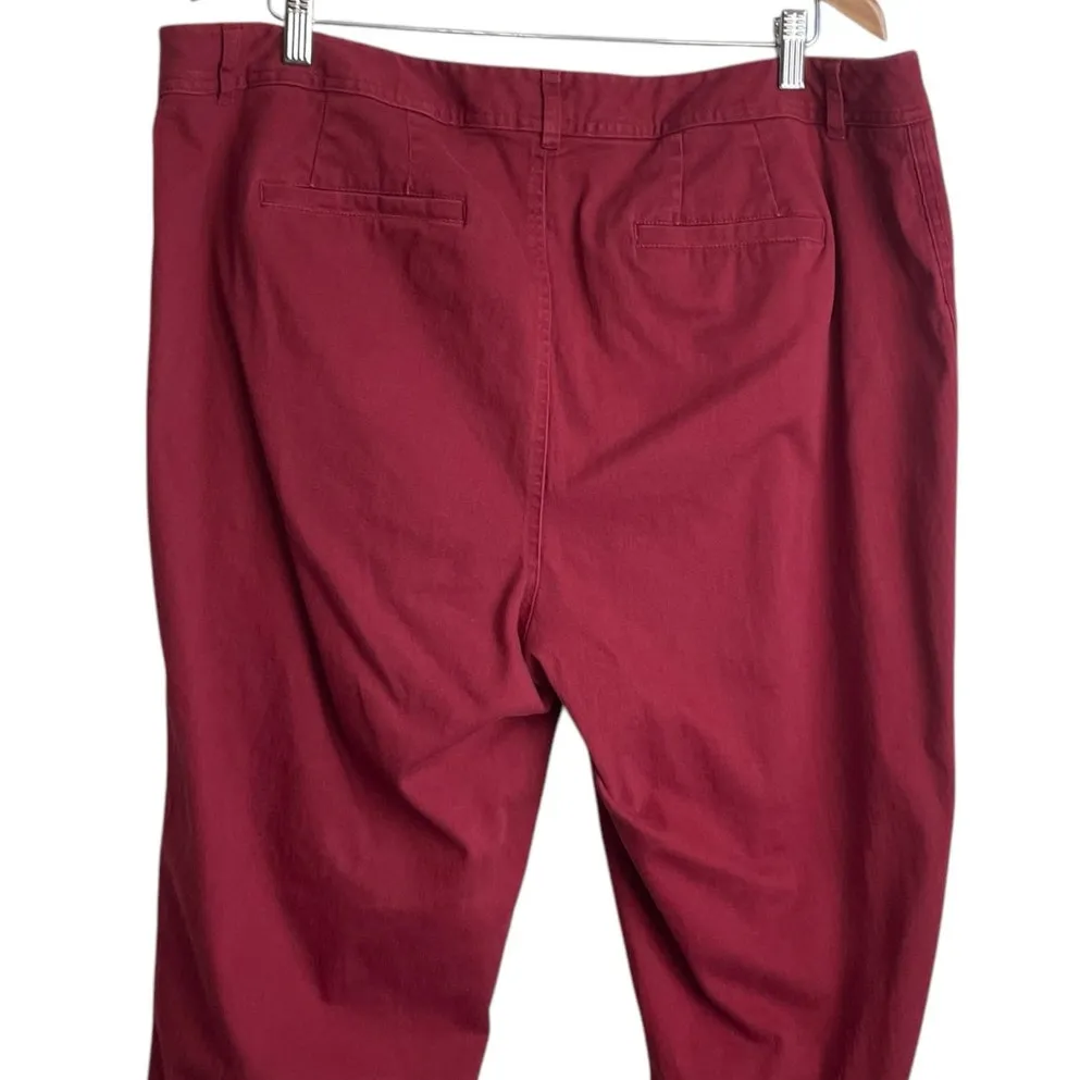 Cato Women Pants 20W Rust Tapered Leg Twill‎ Pockets Comfy Casual Travel Office - Image 7