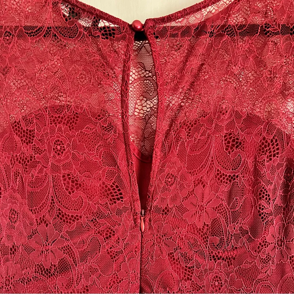 Rephyllis Elegant Red Formal Lace Maxi Dress Size L - Image 4