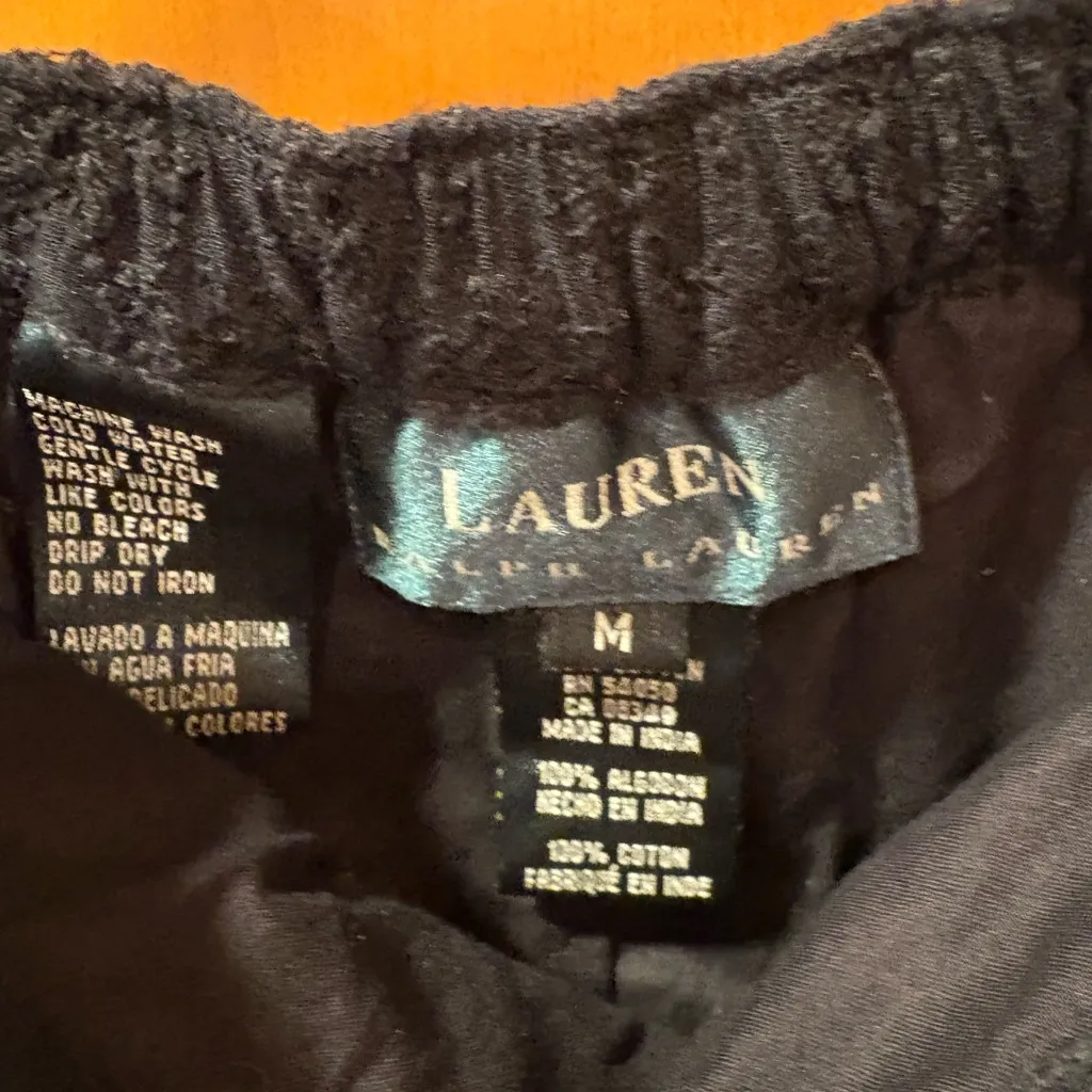 Lauren Ralph Lauren Black Eyelet Embroidered Skirt Maxi Medium Tiered - Image 3