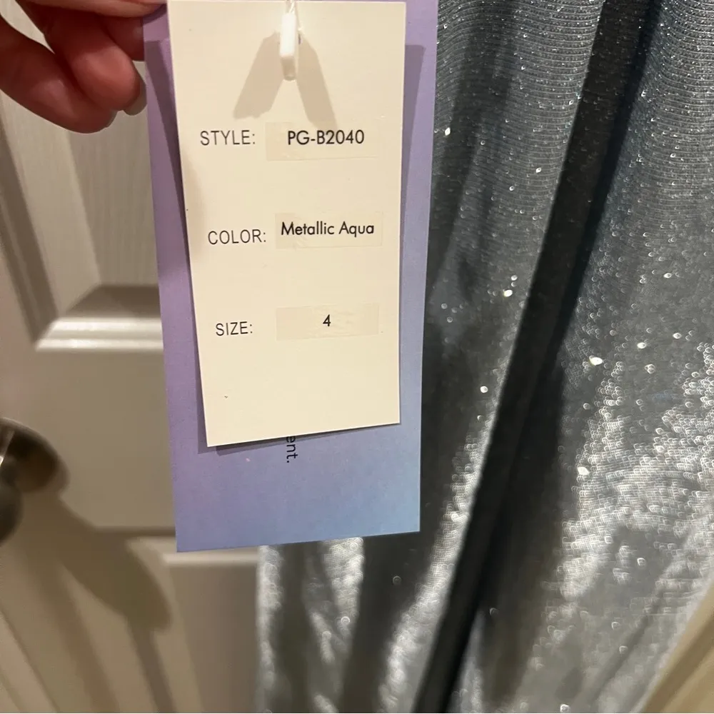 Prom Girl NWT Cinderella blue sparkly dress PG-82040 SIZE 4 - Image 3