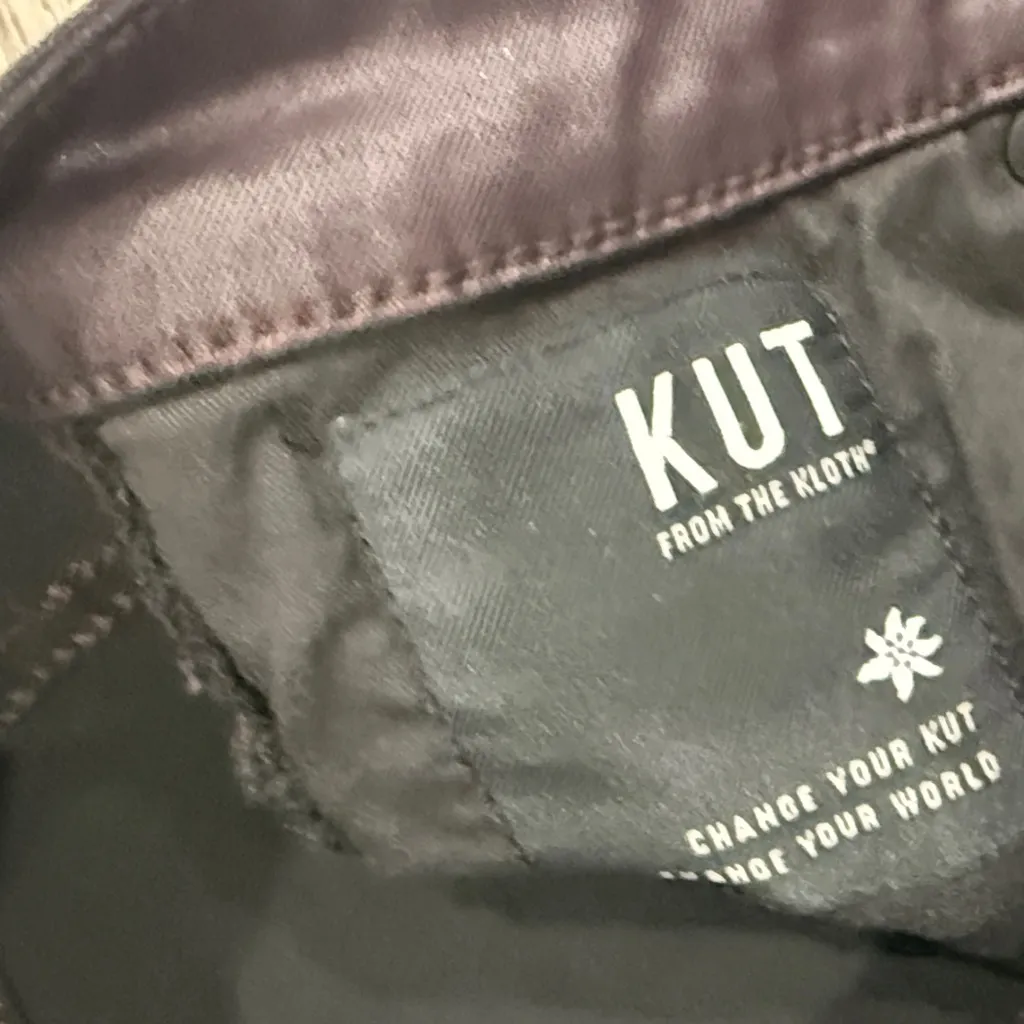 Kut from the Kloth High Rise Pants 12 Coated Stretchy Skinny Leg - Image 6