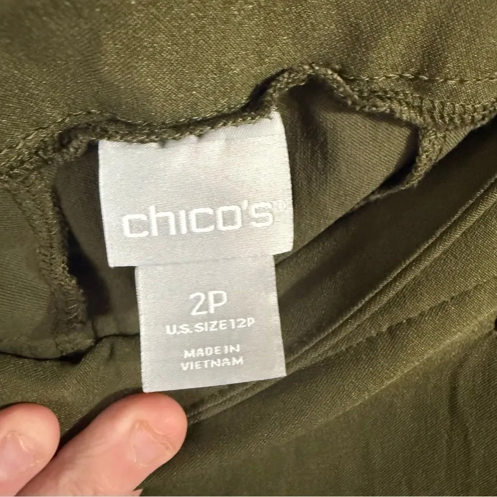 Chico's Green Boot Cut Flare Pants - Image 3
