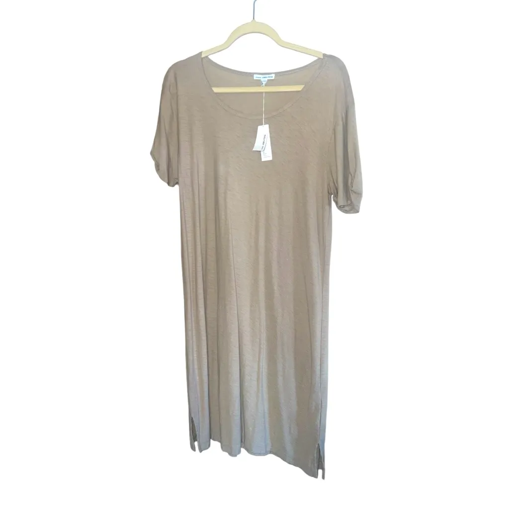 James Perse Standard Rolled Sleeve T-Shirt Dress‎ Taupe Size 2 (M) NWT - Image 3