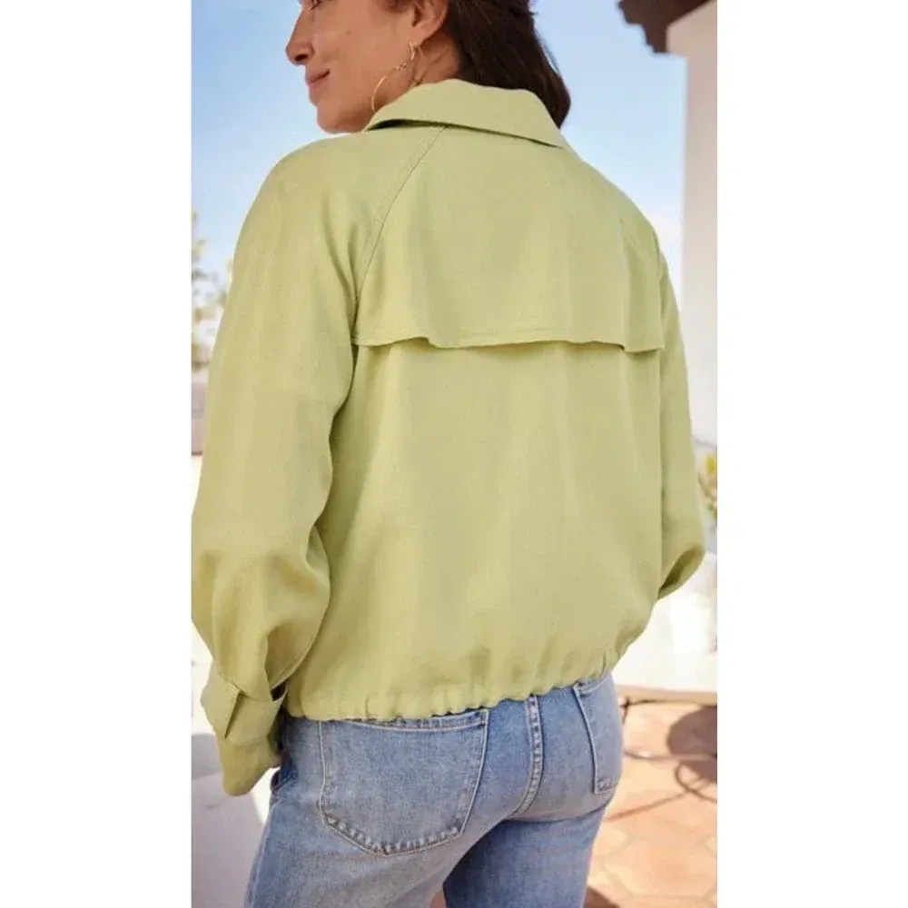 Soft Surroundings Idyllwild Jacket Tarragon Green Lightweight Coat Size Medium‎ - Image 2