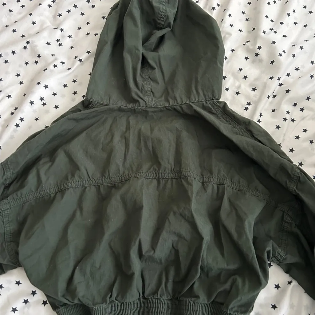BDG crop Green Hooded Jacket - Image 2