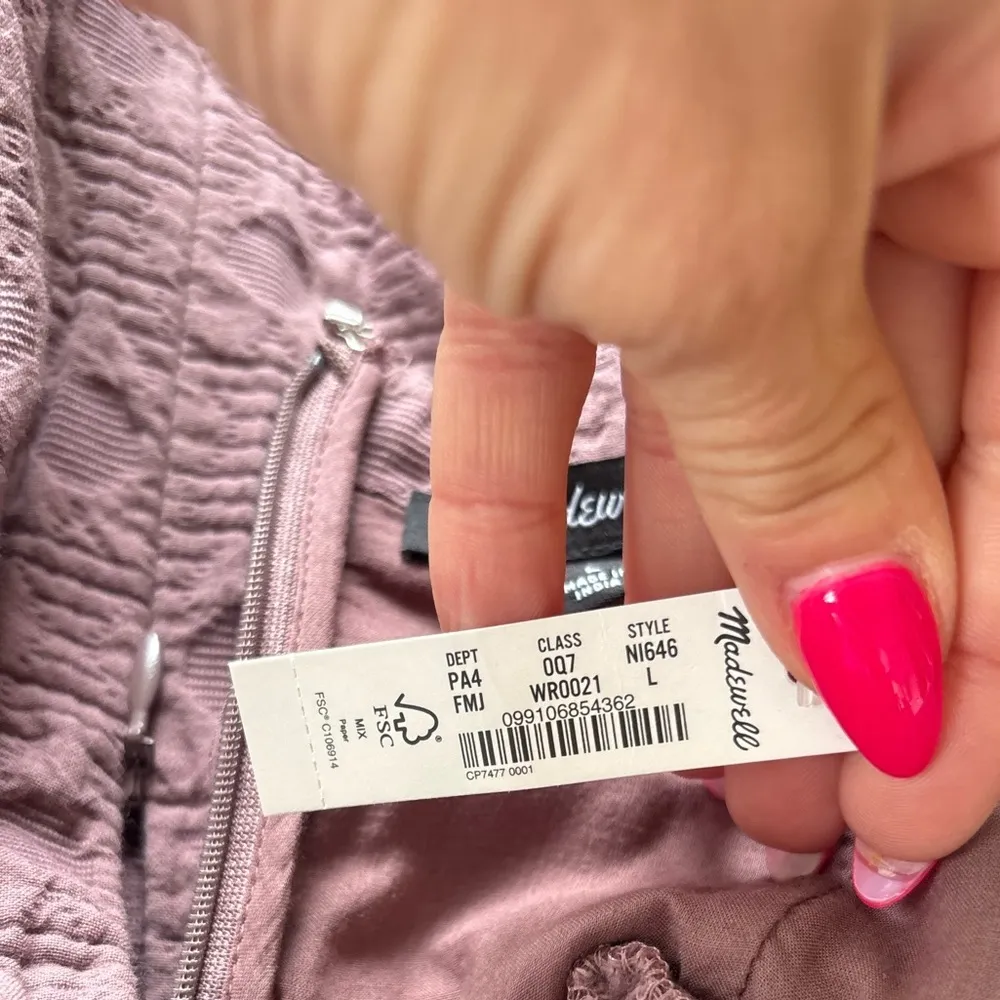 Madewell NEW WITH TAGS‎ Floral Quilted Puff Sleeve Mini Dress large boho - Image 8