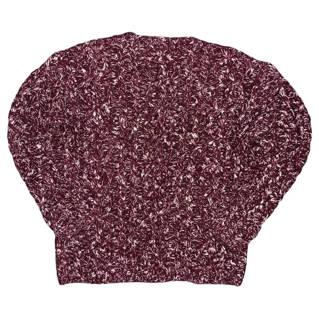 VTG Moda International Chunky Cable Knit Sweater Size M Marled Burgundy Y2K Cozy Red Size M - Image 2