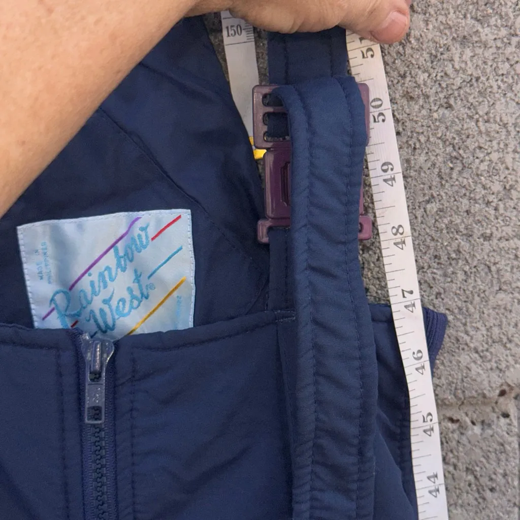 Vintage Rainbow West Blue ski, babe snowsuit Overalls Juniors 9 Size 8 - Image 13