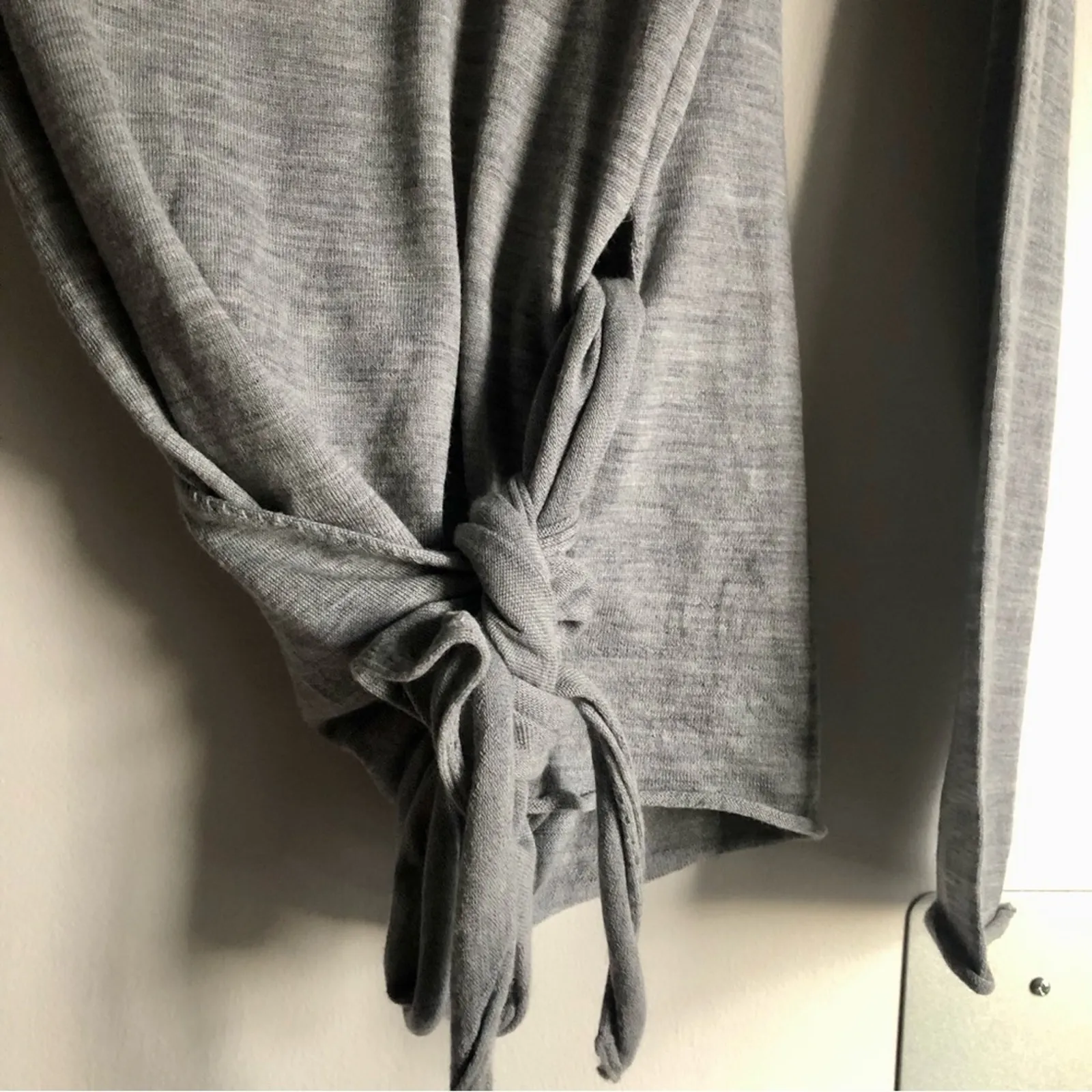 All Saints Lonia Merino Wool Heather Gray Wrap Cardigan Sweater Women Size M NWT - Image 7