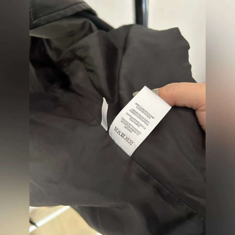 Calvin Klein Faux Leather Black Motorcycle‎ Jacket Size XL - Image 3